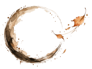 Cercle zen et feuilles d’automne -2